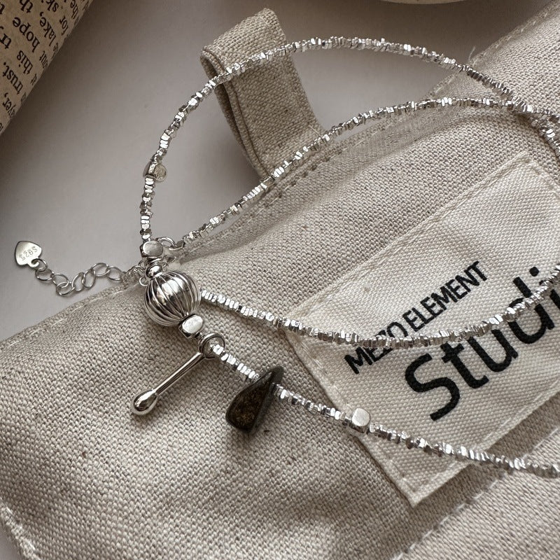 "Silver Glimmer" S925 Sterling Silver Fragment Chain Necklace - Image 3