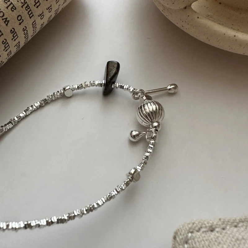 "Silver Glimmer" S925 Sterling Silver Fragment Chain Necklace - Image 4