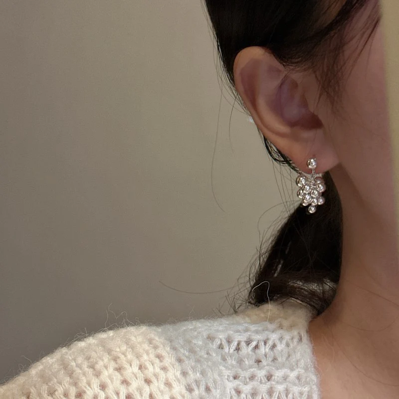 "Silver Grape Melody" S925 Sterling Silver Earrings - Image 2