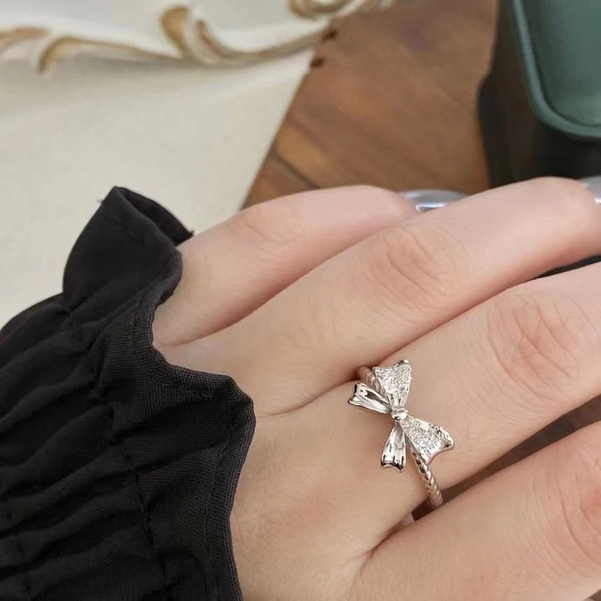 “Silver Ribbon” S925 Sterling Silver Bow Ring - Image 2