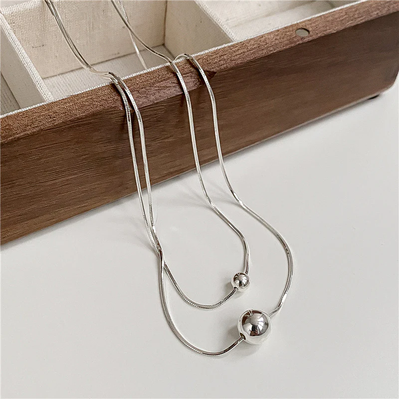 "Silver Spheres" 925 Sterling Silver Necklace - Image 5