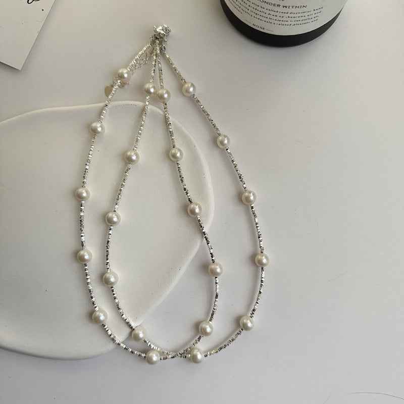 "Silvered Pearl" 925 Sterling Silver Freshwater Pearl Necklace & Bracelet - Image 5