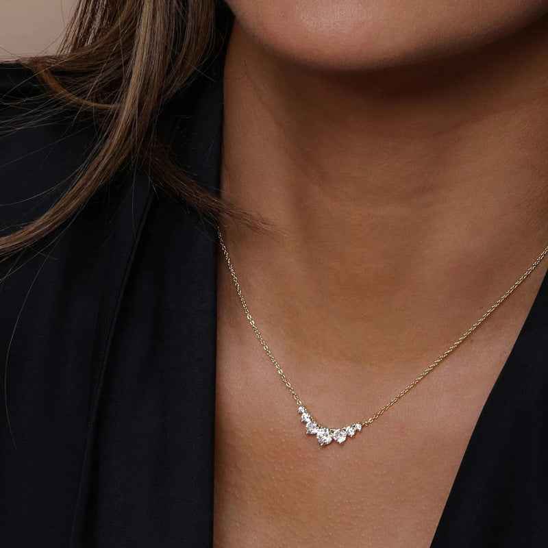"Smiling Radiance" 925 Sterling Silver Micro-Pavé Zircon Necklace - Image 3