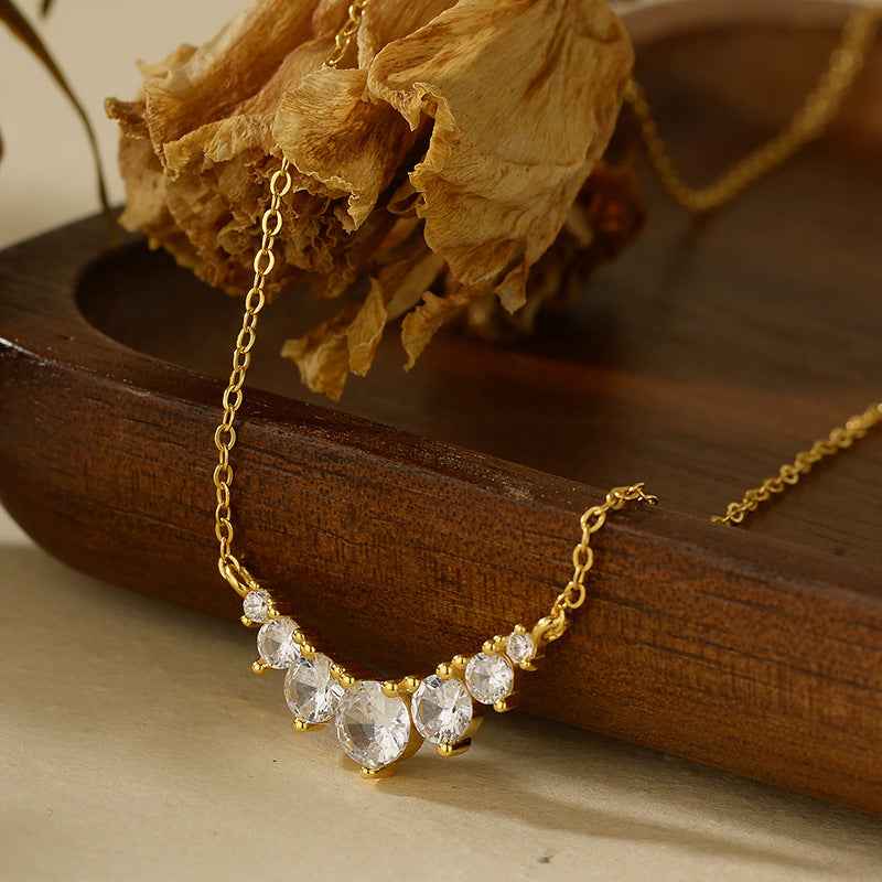 "Smiling Radiance" 925 Sterling Silver Micro-Pavé Zircon Necklace - Image 5