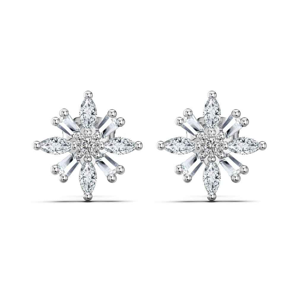 “Snowburst Éclat” S925 Sterling Silver Snowflake Zircon Stud Earrings - Image 5