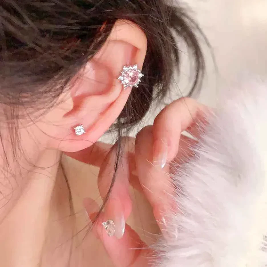 "Sparkling Snowflake" 925 Sterling Silver Stud Earrings - Dazzling and Elegant - Image 8