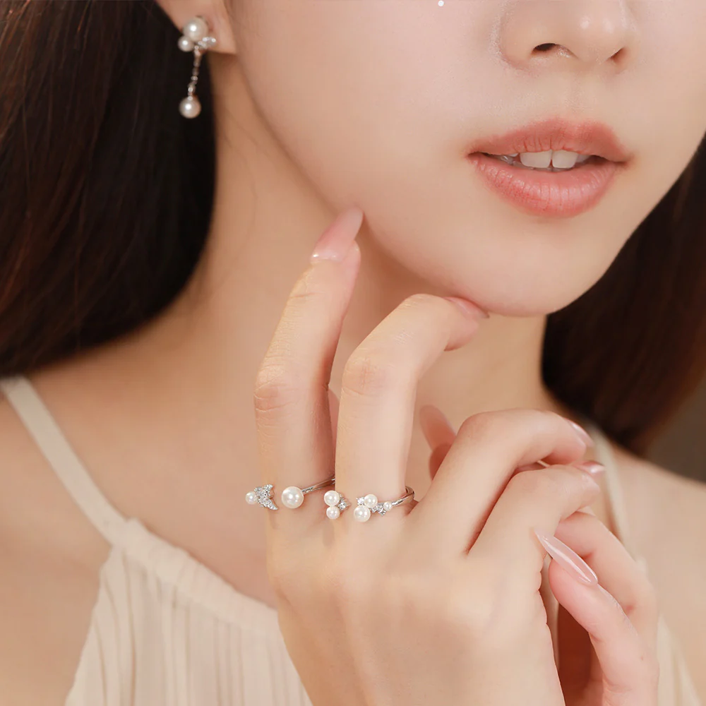 “Starlace Pearl” S925 Sterling Silver Jewelry Set - Image 2