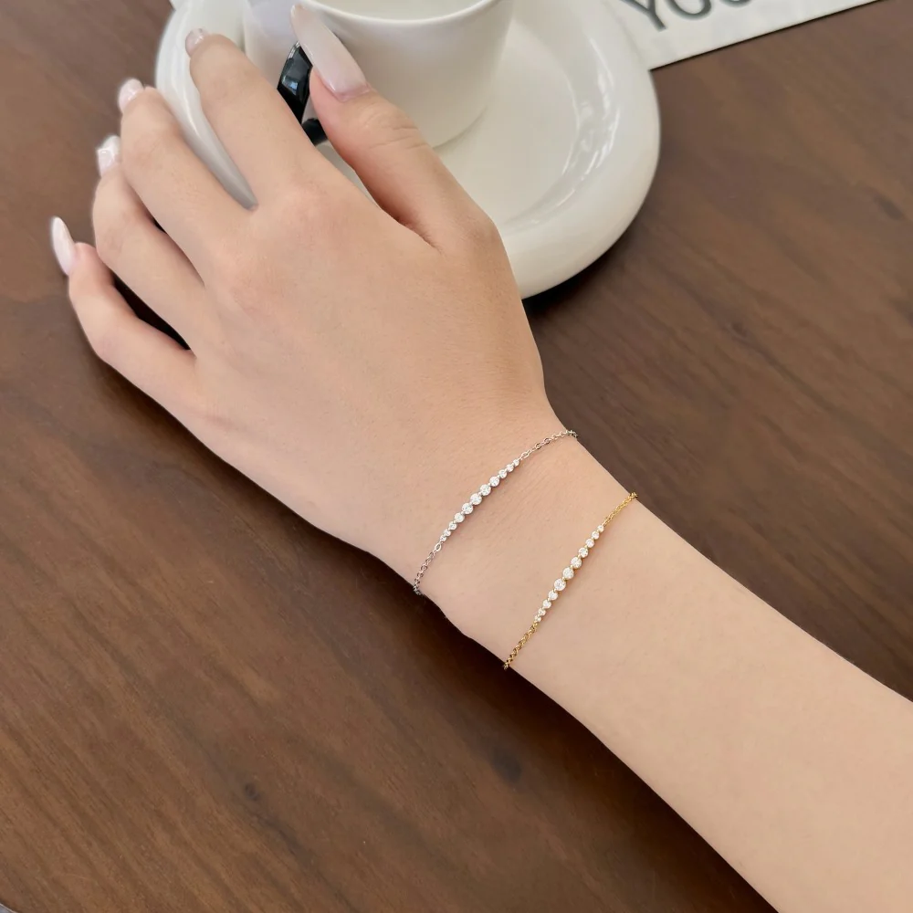 “Starlight Line” S925 Sterling Silver Pavé Bracelet - Image 2