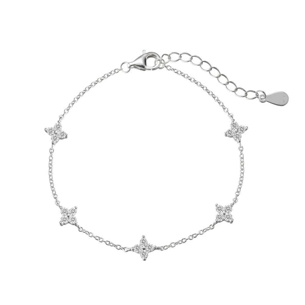 “Starlit Bloom” S925 Sterling Silver Necklace & Bracelet Set - Image 6
