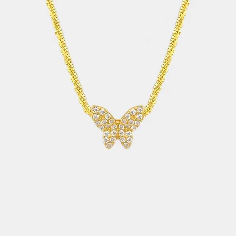 “Starlit Papillon” S925 Sterling Silver Butterfly Necklace