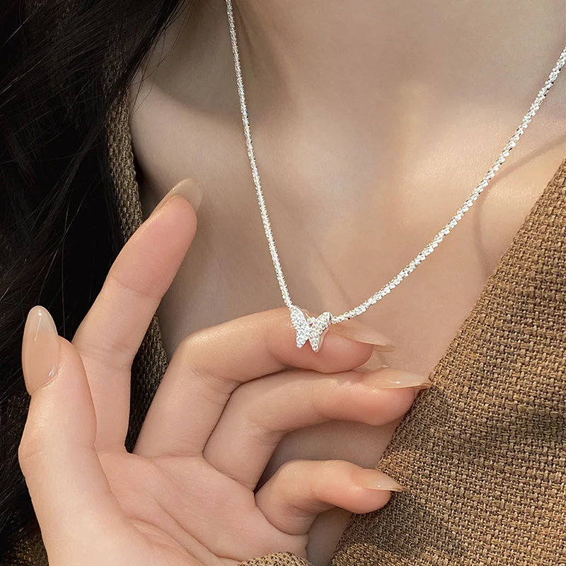 “Starlit Papillon” S925 Sterling Silver Butterfly Necklace - Image 2