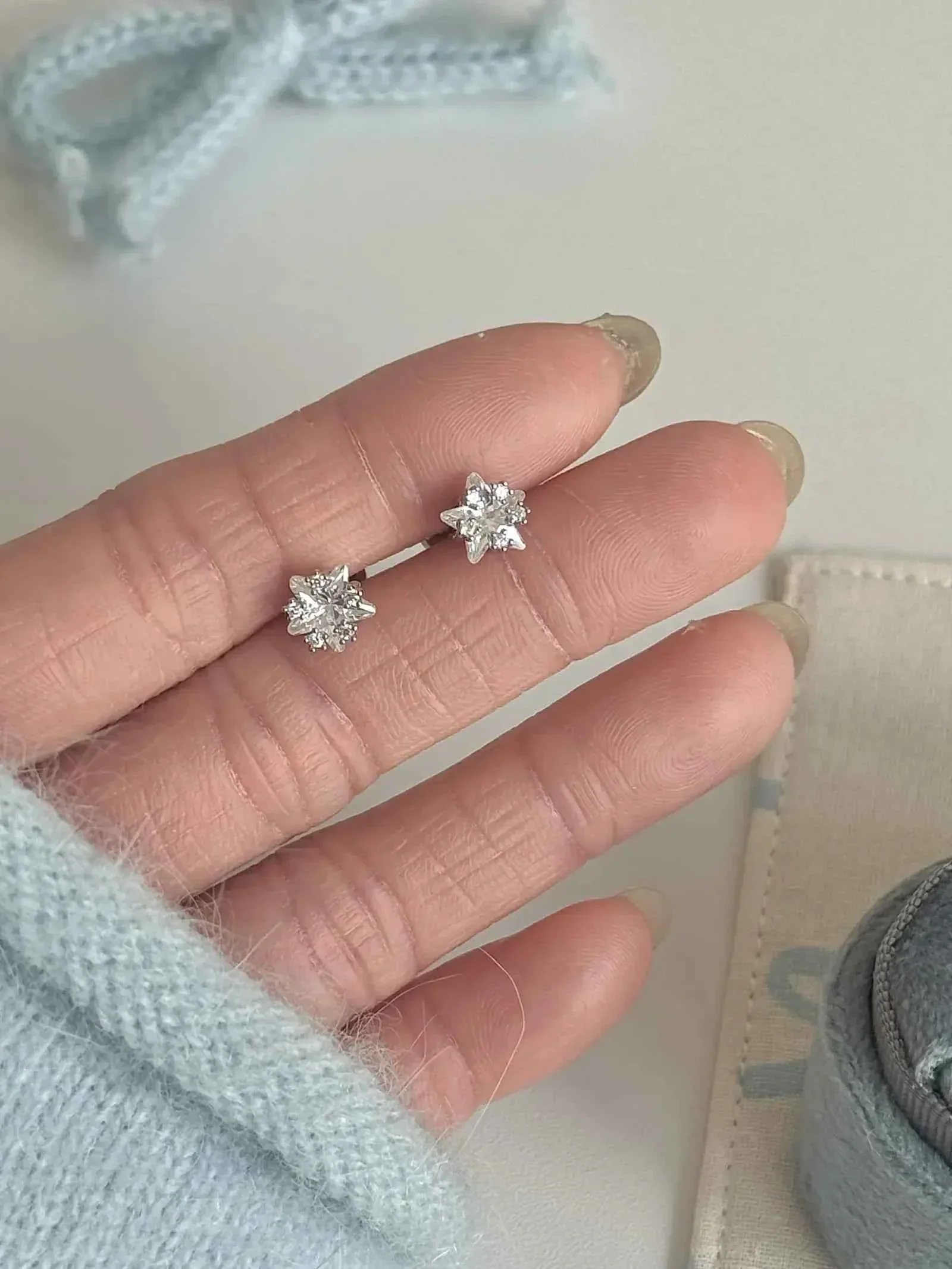 "Starry Sky" Sparkling Star Zircon Stud and Helix Earrings - Delicate, Sweet, and Chic - Image 6