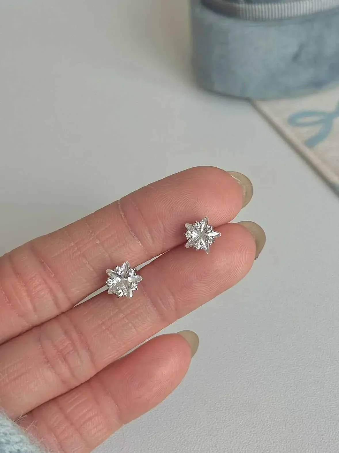 "Starry Sky" Sparkling Star Zircon Stud and Helix Earrings - Delicate, Sweet, and Chic - Image 7