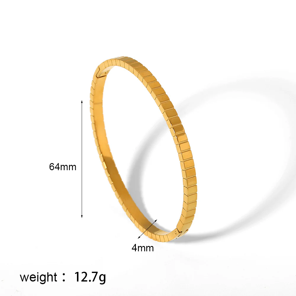 Stellar Line 18K Gold-Plated Stainless Steel Zircon Bangle - Image 20