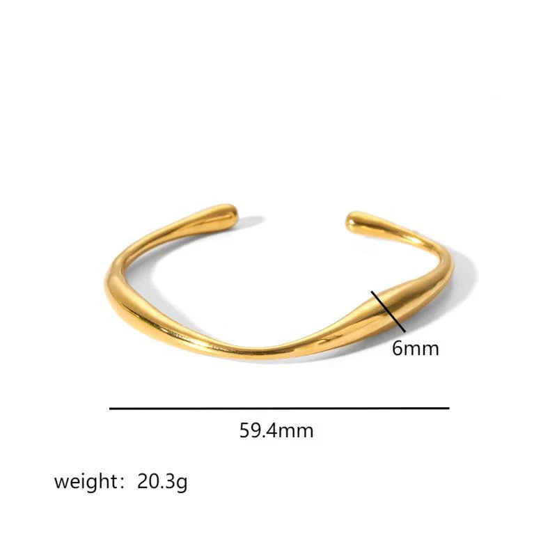 Stellar Line 18K Gold-Plated Stainless Steel Zircon Bangle - Image 7