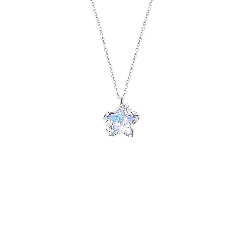 “Stellar Whisper” 925 Sterling Silver Moon & Star Color-Shift Necklace - Image 4