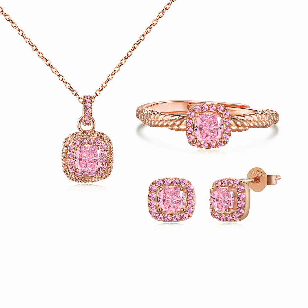 “Sugar Éclat” S925 Sterling Silver 8A Iced Zircon Jewelry Set