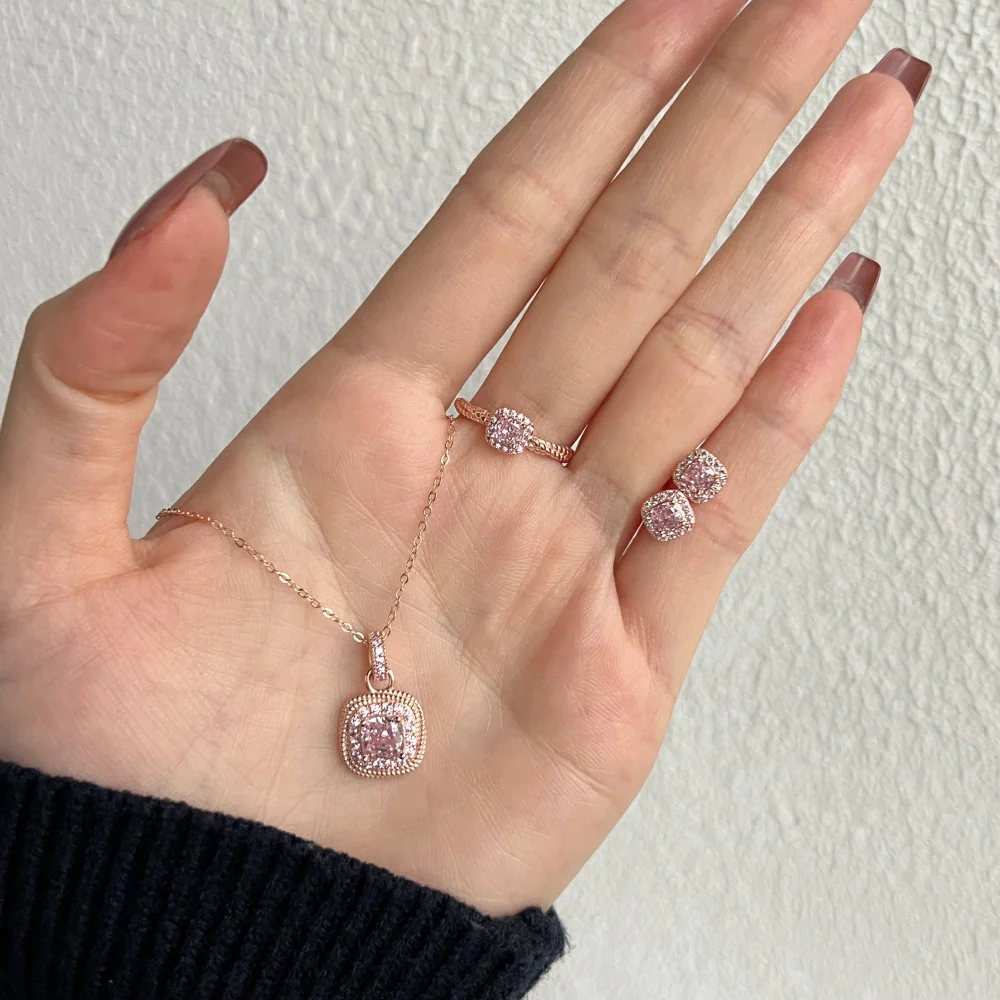 “Sugar Éclat” S925 Sterling Silver 8A Iced Zircon Jewelry Set - Image 4