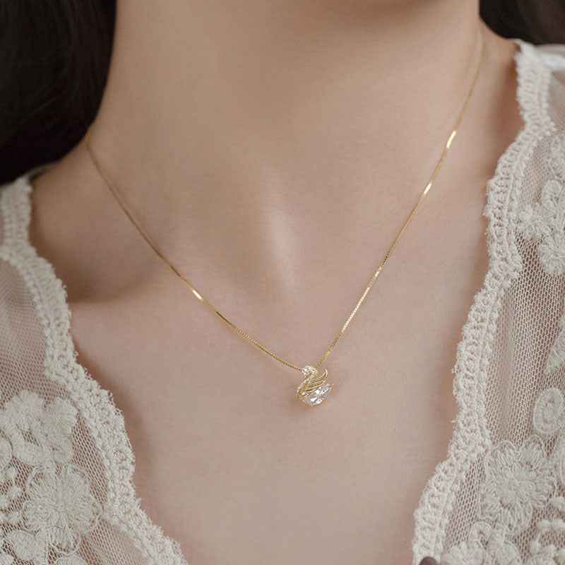“Swan Étoile” S925 Sterling Silver Swan Necklace - Image 3