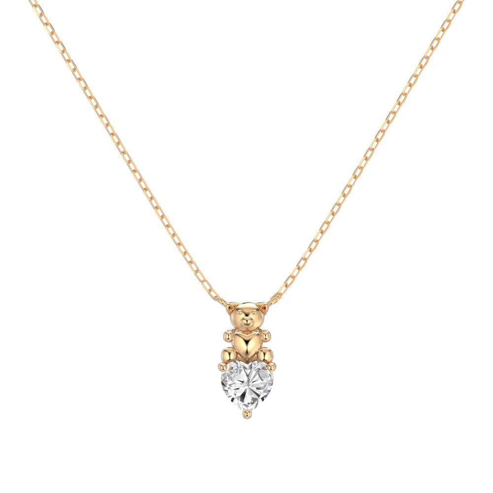 “Sweet Bear Spark” 925 Sterling Silver 5A Cubic Zirconia Necklace & Stud Earrings Set - Image 5