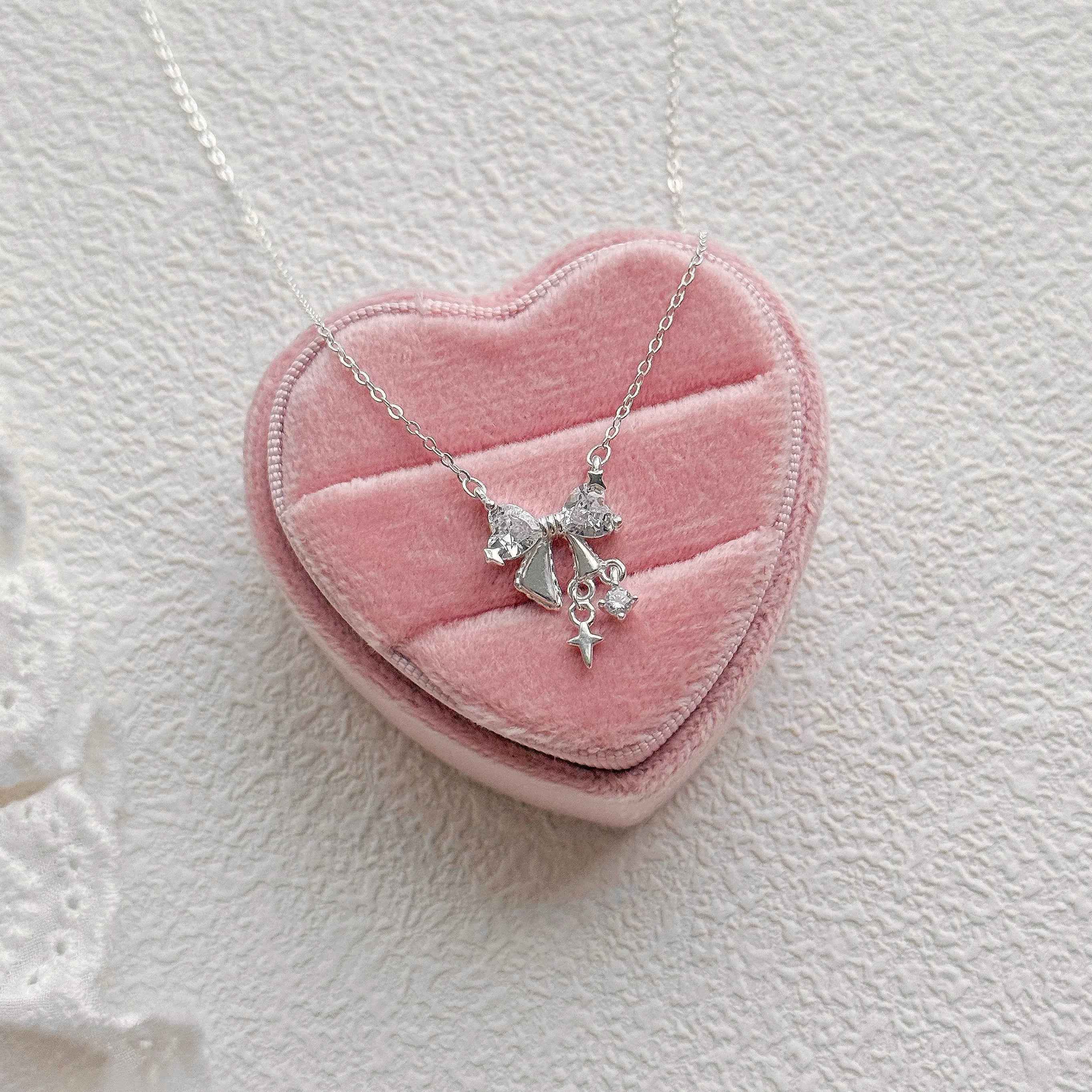 "Sweetheart Queen" 999 Pure Silver Bow Necklace - Elegant, Unique, and Hypoallergenic - Image 4