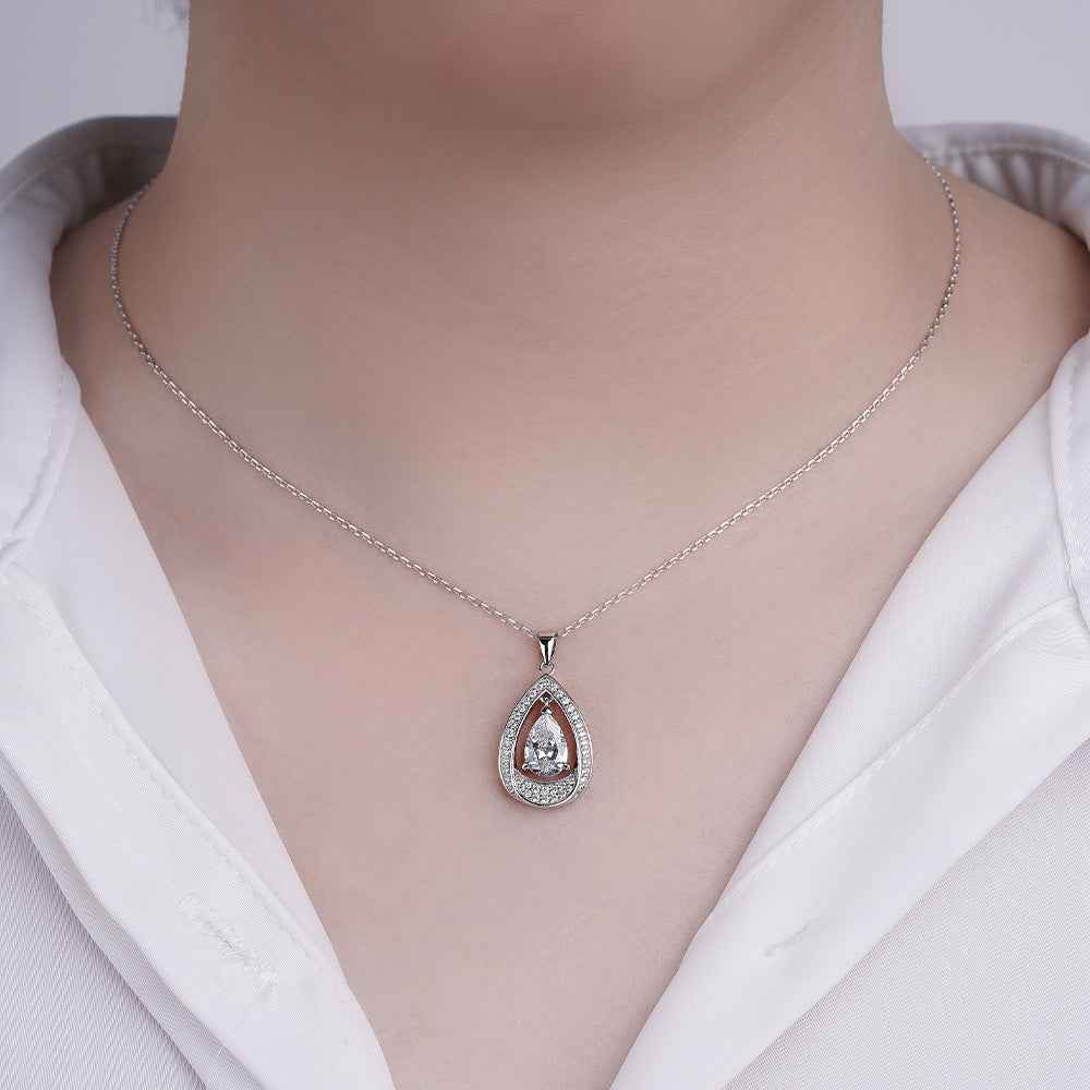 Teardrop Radiance 925 Sterling Silver Zircon Jewelry Set - Image 5