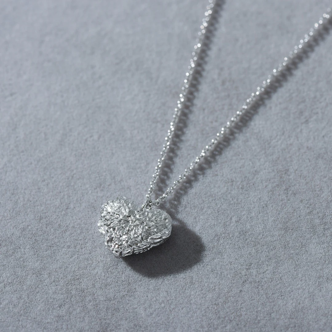 “Textured Heart” 18K Real Gold Plated Brass Pendant Necklace - Image 5