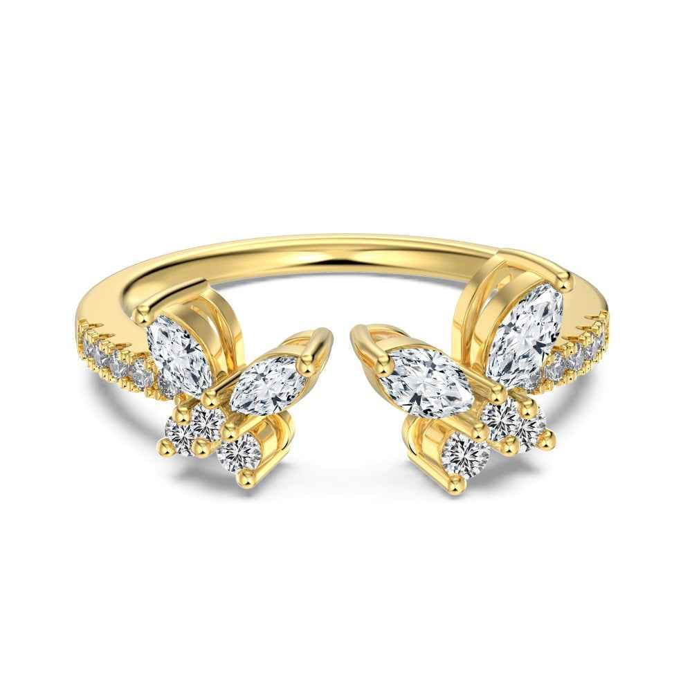 "Twin Flutter" 925 Sterling Silver Adjustable Ring - Image 3