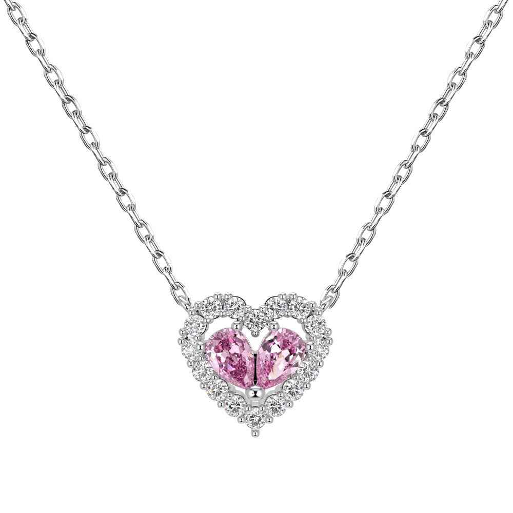 "Twin Hearts" 925 Sterling Silver Heart-Cut Zircon Jewelry Set - Image 6