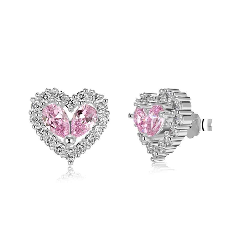 "Twin Hearts" 925 Sterling Silver Heart-Cut Zircon Jewelry Set - Image 7