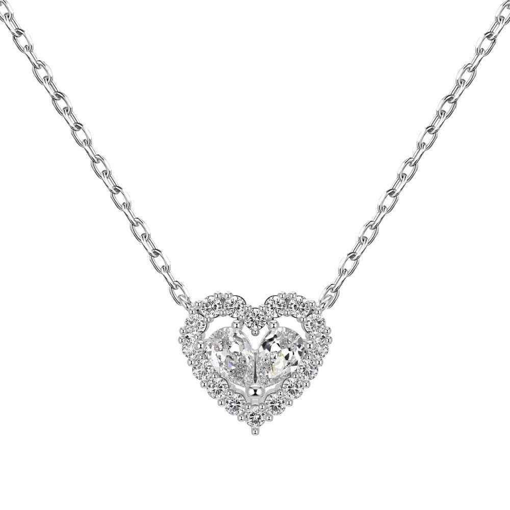 "Twin Hearts" 925 Sterling Silver Heart-Cut Zircon Jewelry Set - Image 9