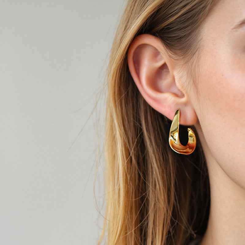 "Twist Arc" 925 Sterling Silver Sculptural Earrings - Image 2