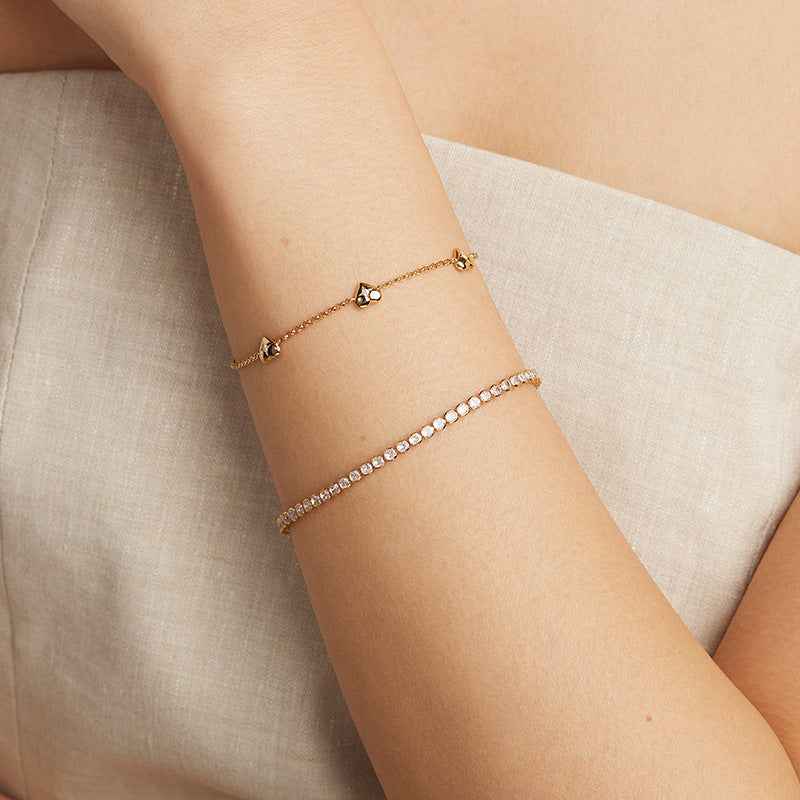 “Velour Hearts” 925 Sterling Silver Mini Heart Bracelet - Image 3