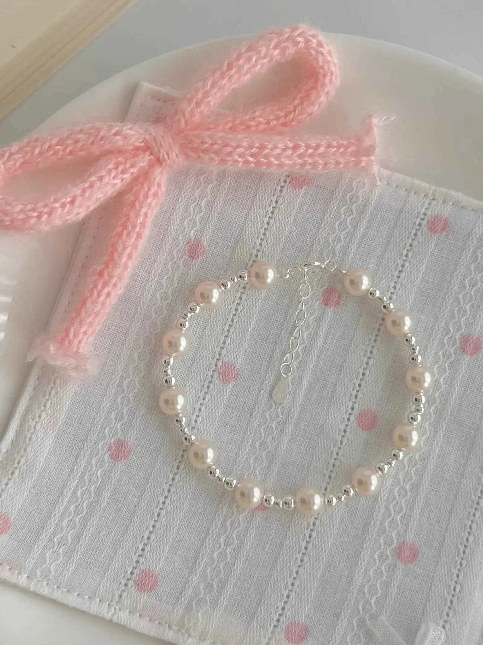 "White Moonlight" 925 Sterling Silver & Pearl Bead Bracelet - Elegant, Timeless, and Refined - Image 7